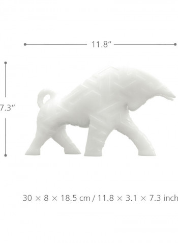 3D Printed Bull Sculpture White