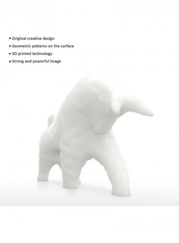 3D Printed Bull Sculpture White