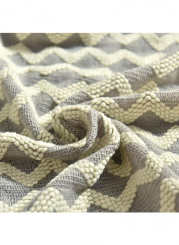 Wave Pattern Casual Knitted Blanket Polyester Multicolour 120x200centimeter