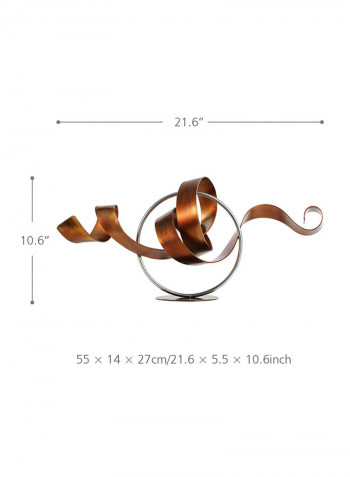 Circle And Ribbon Modern Sculpture Gold 2162g