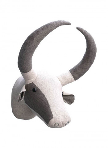 Decorative Buffalo Head Wall Hanging White/Grey 12.2x9.4x15.7inch