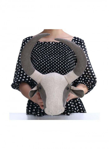 Decorative Buffalo Head Wall Hanging White/Grey 12.2x9.4x15.7inch