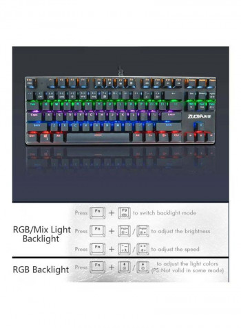 Mechanical Wired Gaming Keyboard - English Black