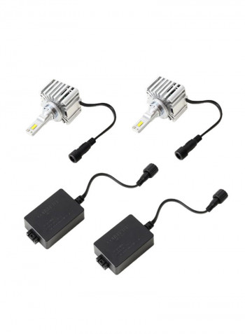 2-Piece LED Headlight Set With Adapter For D1S