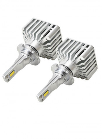 2-Piece LED Headlight Set With Adapter For D1S