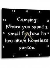 Quote Printed Wall Clock Black/White 13x13x0.1inch