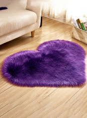 Home Plus Carpet Soft Heart Shaped Washable Bedroom Living Room Study Rug Purple L