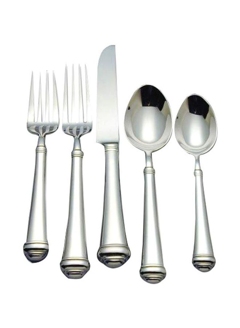 5-Piece Stainless Steel Cutlery Set Silver