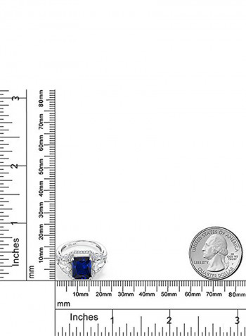 925 Sterling Silver Simulated Sapphire Ring