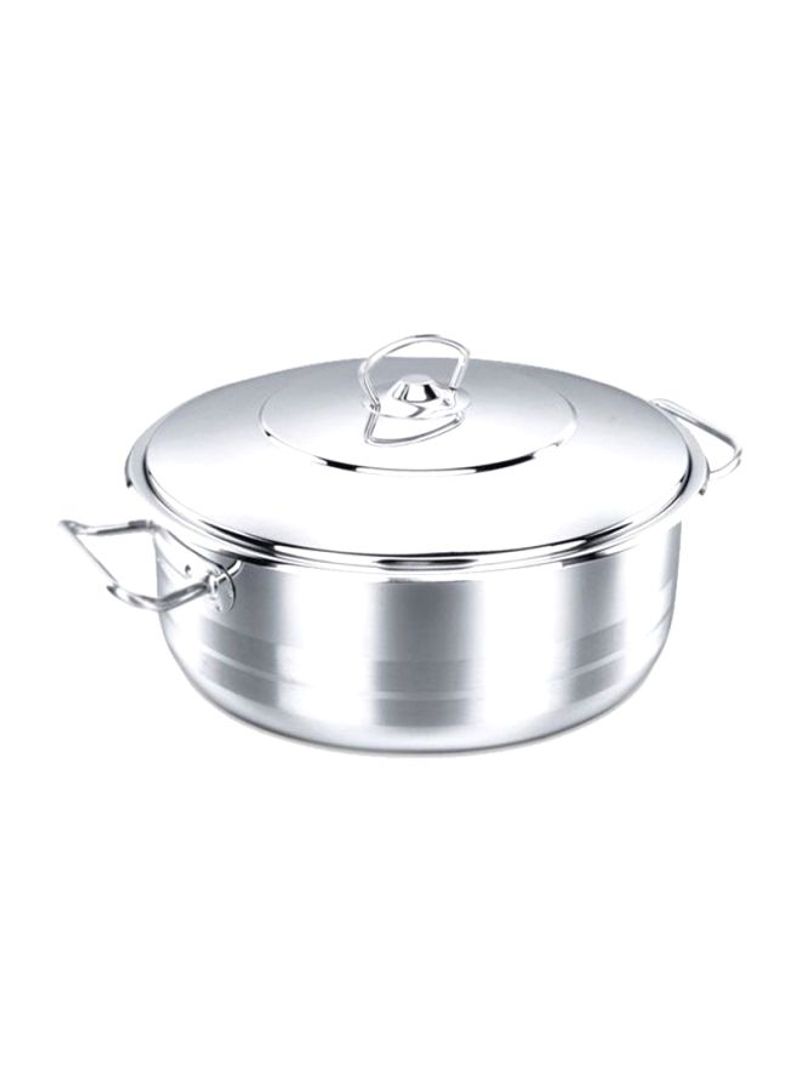 Low Casserole With Lid Silver 45x20cm