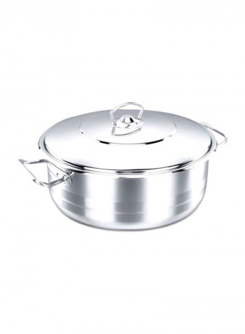 Low Casserole With Lid Silver 45x20cm