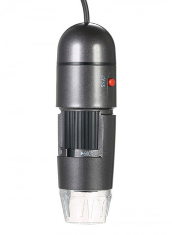 Portable 8 LED Digital Zoom Magnifier Microscope With Holder Black
