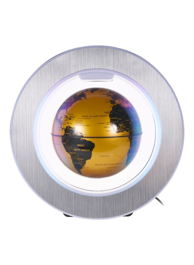 Magnetic Floating Globe With LED Light And Base Silver/Gold