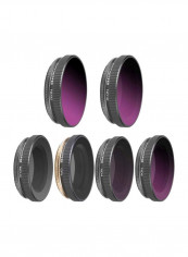 Pack Of 6 Adjustable Lens Filters For DJI OSMO Action Sport Camera Black/Gold