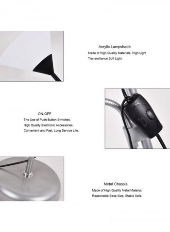 Folding Wrought Iron Floor Lamp Black 41 x 31 x 19centimeter