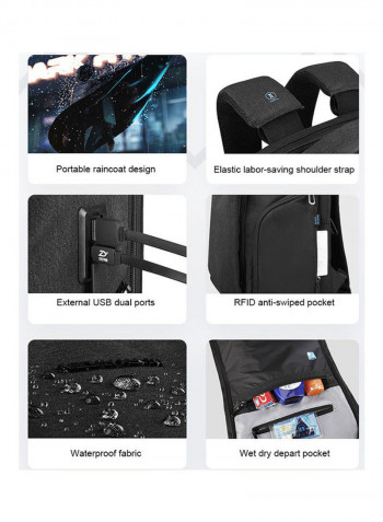Multi-function Backpack Multi-layer Computer Bag RFID 45.00*20.00*30.00سم