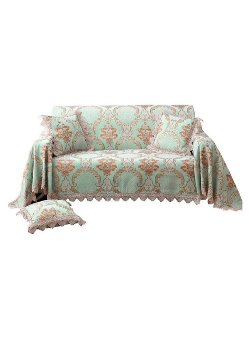 Floral Jacquard Soft Thick Sofa Slipcover Multicolour 180x360centimeter