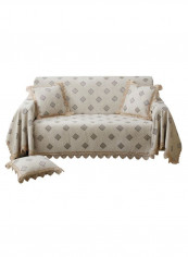 Retro Style Lace Fringe Sofa Slipcover Grey reviews Retro Style Lace Fringe Sofa Slipcover Grey