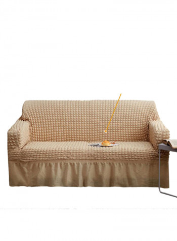 Rustic Pattern Soft Sofa Slipcover Beige 230-300centimeter