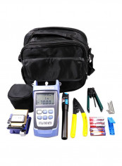 Fiber Optic FTTH Tool Kit Black/Yellow/Blue 23x19x16centimeter