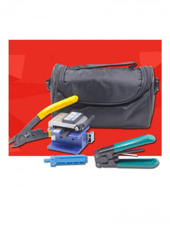 Fiber Optic FTTH Tool Kit Black/Yellow/Blue 23x19x16centimeter