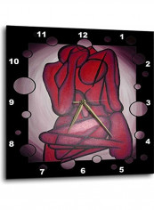 Abstract Couple Contemporary Cream Wall Clock Multicolour 13x13inch