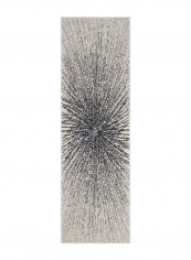 Evoke Collection Contemporary Area Rug Ivory/Black 66.04 x 274.32centimeter