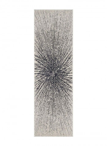 Evoke Collection Contemporary Area Rug Ivory/Black 66.04 x 274.32centimeter