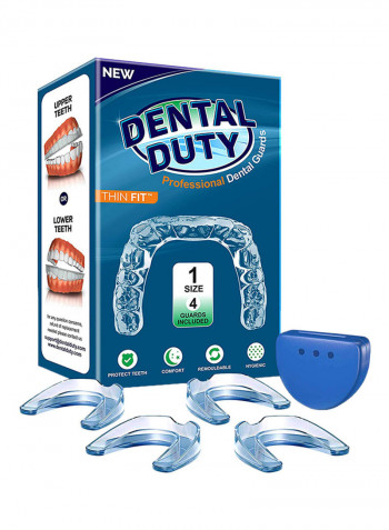 4-Piece Mouth Guard For Grinding Teeth Set شفاف