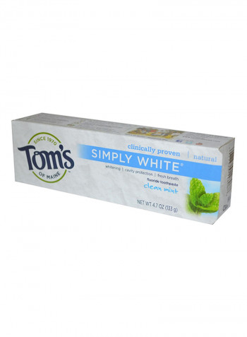 Pack Of 6 Simply White Anticavity Fluoride Toothpaste White 6 x 4.7ounce