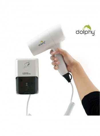 Professional Wall Mounted Unique Design Hair Dryer أبيض