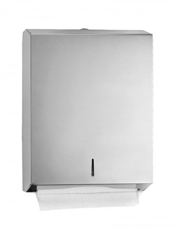 Multifold Paper Towel Dispenser Silver 14.5 x 5 x 11.2inch