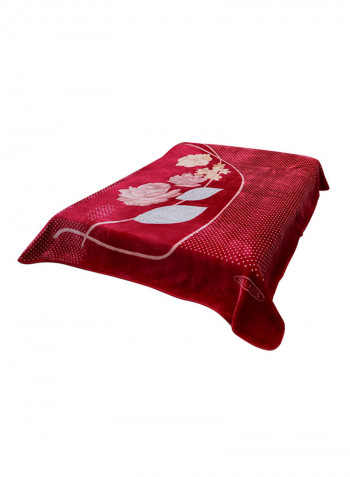 Single Layer Rachel Blanket Polyester Red 220 x 240centimeter