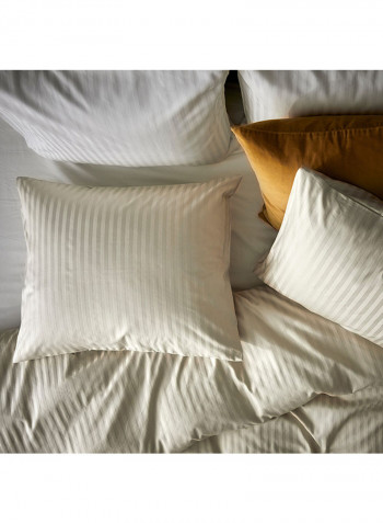 3-Piece Pillowcase With Quilt Cover Set Fabric Beige