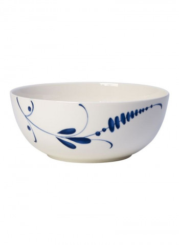 Old Luxembourg Brindille Printed Salad Bowl White/Blue 23centimeter