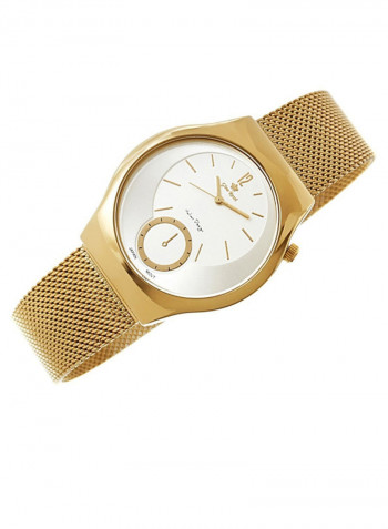 Women's Solar Round Shape Stainless Steel Analog Watch 9021B-3D1