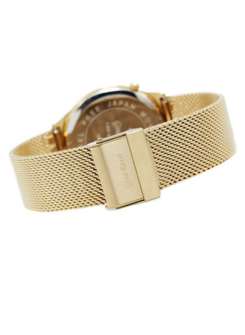 Women's Solar Round Shape Stainless Steel Analog Watch 9021B-3D1