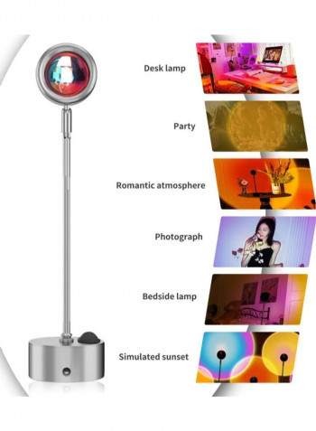 Adjustable Sunset Projection Night Lamp Multicolour
