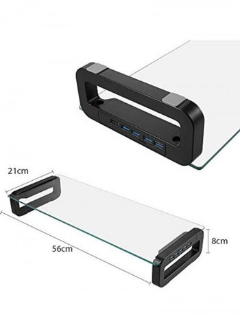 Monitor Stand Riser Clear/Black