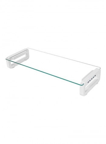 Monitor Stand Riser White/Clear