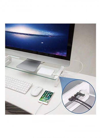 Monitor Stand Riser White/Clear