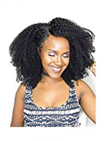 Pack Of 7 Kinky Curly Clip In Brazilian Hair Extensions Black 10inch