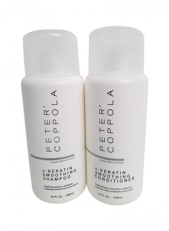 2-Piece a-Keratin Smoothing Shampoo And Conditoner Set 10ounce