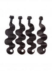 Pack of 4 Bundles Body Wavy Hair With Baby Hair Extension Black