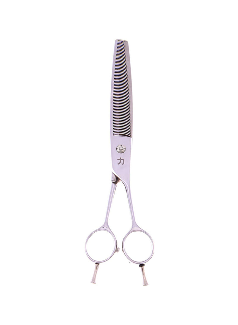 65 Teeth Thinner With Opposing Handle And Two Removable Tangs Silver 7.5inch
