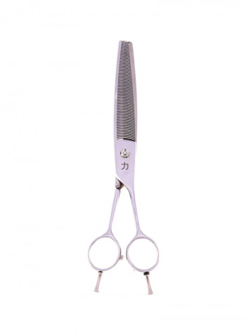 65 Teeth Thinner With Opposing Handle And Two Removable Tangs Silver 7.5inch