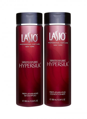 2-Piece Keratin-Infused Hypersilk Replenishing Shampoo And Conditioner 350ml