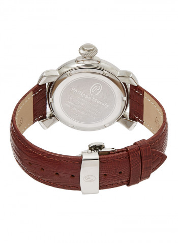 Men's Leather Analog Wrist Watch L1377BWB