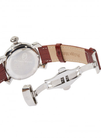 Men's Leather Analog Wrist Watch L1377BWB