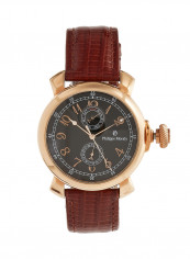 Men's Leather Analog Wrist Watch L1377RBO